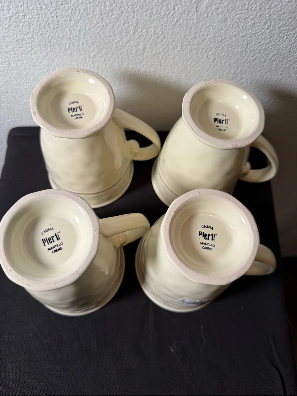 4 Pier 1 Martillo Creme Brulee 14oz Mugs.